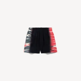 Bermudas masculinas com corte regular e padrão tie-dye extremo, em preto