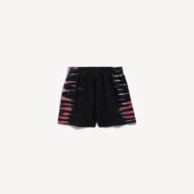 Bermudas masculinas com corte regular e padrão tie-dye extremo, em preto