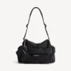 Bolsa com fecho e pingente para homem, em preto