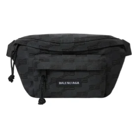 Bolsa de cintura média Signature em lona jacquard com BB Monogram «Preto» 713042210HH1061
