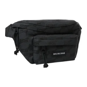 Bolsa de cintura média Signature em lona jacquard com BB Monogram «Preto» 713042210HH1061