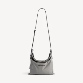 Bolsa de compras masculina com saco de proteção e alça transversal, tamanho médio, em cinzento Balenciaga