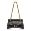 Bolsa de corrente pequena Crush com relevo de crocodilo «Preto» 716351210IX1000
