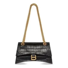 Bolsa de corrente pequena Crush com relevo de crocodilo «Preto» 716351210IX1000