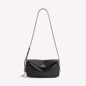 Bolsa de ombro Le 7 para mulher, tamanho médio, em preto