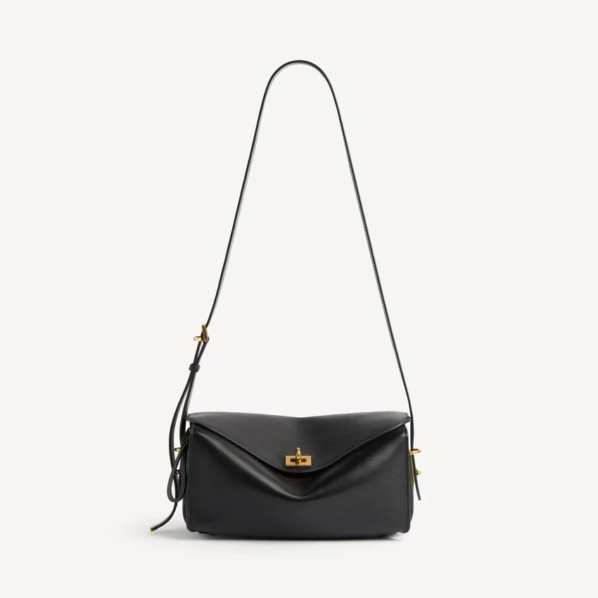 Bolsa de ombro Le 7 para mulher, tamanho médio, em preto Bolsa de ombro Le 7 para mulher, tamanho médio, em preto