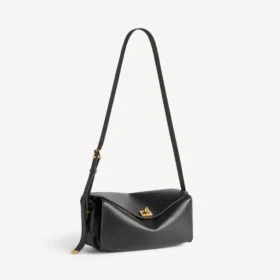 Bolsa de ombro Le 7 para mulher, tamanho médio, em preto