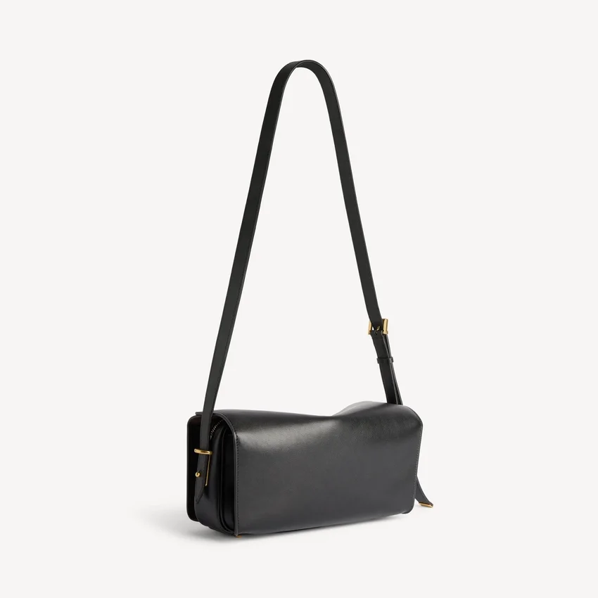 Bolsa de ombro Le 7 para mulher, tamanho médio, em preto Bolsa de ombro Le 7 para mulher, tamanho médio, em preto