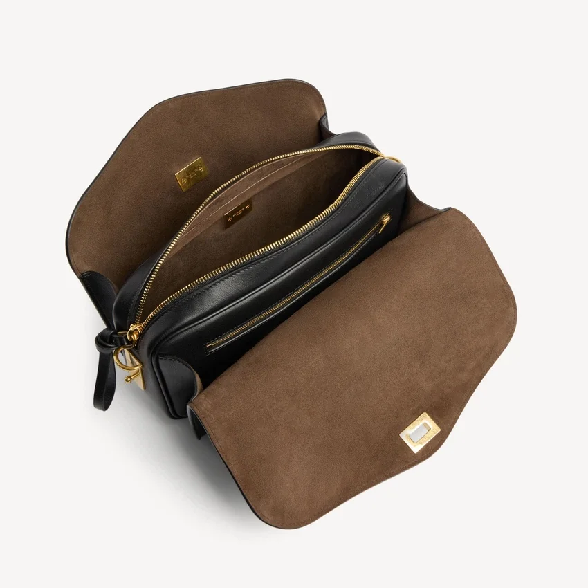 Bolsa de ombro Le 7 para mulher, tamanho médio, em preto Bolsa de ombro Le 7 para mulher, tamanho médio, em preto