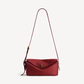 Bolsa de ombro Le 7 para mulher, tamanho médio, em rubi/moka