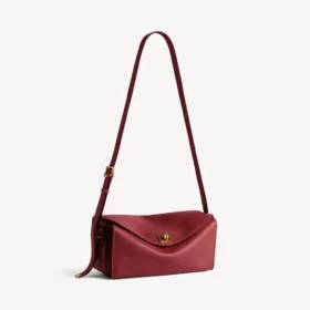 Bolsa de ombro Le 7 para mulher, tamanho médio, em rubi/moka