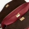 Bolsa de ombro Le 7 para mulher, tamanho médio, em rubi/moka