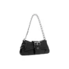 Bolsa de ombro Lindsay Small com relevo de crocodilo «Preto» 701141210C91000