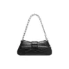 Bolsa de ombro Lindsay Small com relevo de crocodilo «Preto» 701141210C91000