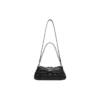 Bolsa de ombro Lindsay Small com relevo de crocodilo «Preto» 701141210C91000