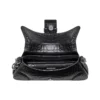 Bolsa de ombro Lindsay Small com relevo de crocodilo «Preto» 701141210C91000