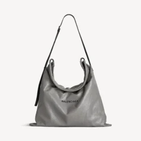 Bolsa grande tipo shopper para homem, com bolsa de proteção, para usar a tiracolo, em cinzento