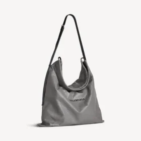 Bolsa grande tipo shopper para homem, com bolsa de proteção, para usar a tiracolo, em cinzento