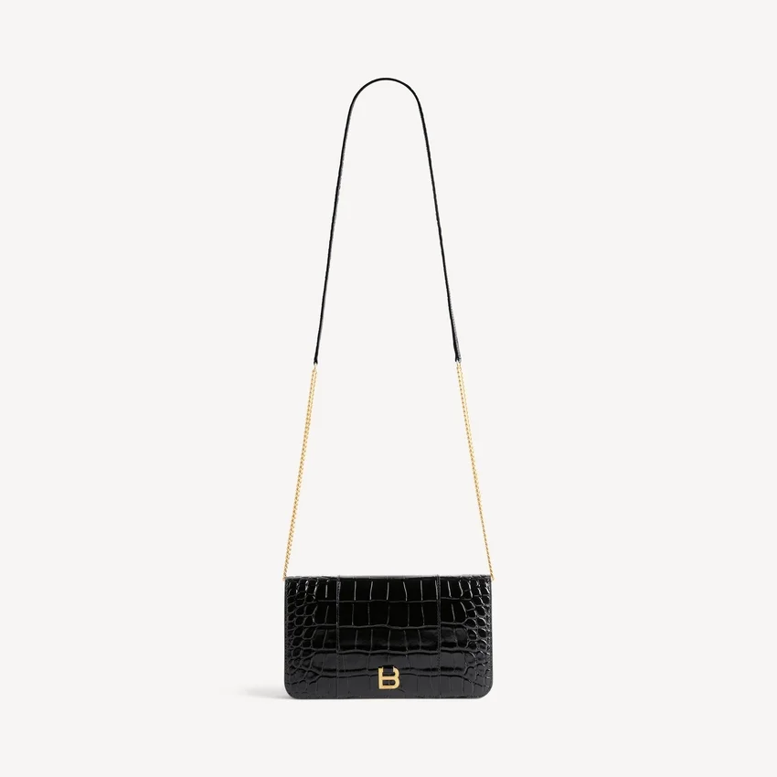 Bolsa para telemóvel feminina em forma de Hourglass, na cor preta Bolsa para telemóvel feminina em forma de Hourglass, na cor preta