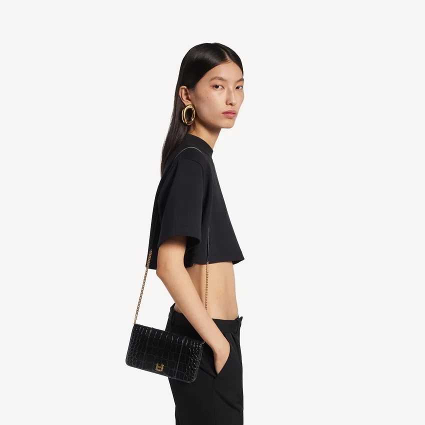 Bolsa para telemóvel feminina em forma de Hourglass, na cor preta Bolsa para telemóvel feminina em forma de Hourglass, na cor preta