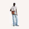 Bolsa Rodeo Mini para mulher em couro cowboy castanho claro