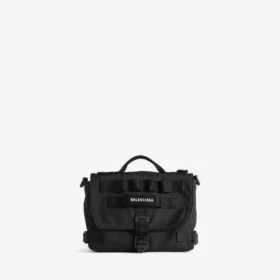 Bolsa tipo mensageiro militar para homem, pequena, em preto