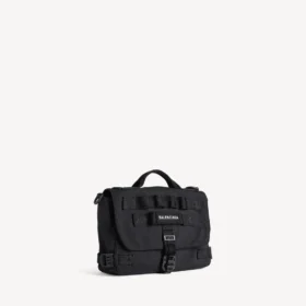 Bolsa tipo mensageiro militar para homem, pequena, em preto