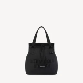 Bolsa tipo tote militar masculina, tamanho médio, em preto