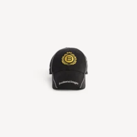 Boné masculino com emblema naval em preto