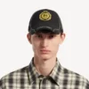 Boné masculino com emblema naval em preto