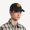 Boné masculino com emblema naval em preto