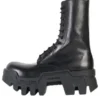 Bota com atacadores Bulldozer «Pele de bezerro vegetal preta» 671554WBCQ01000