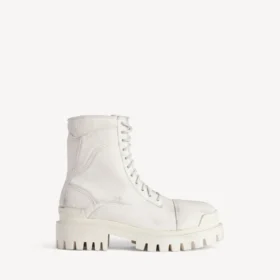 Bota de combate masculina em branco