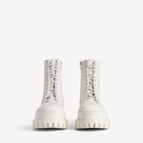 Bota de combate masculina em branco
