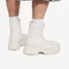 Bota de combate masculina em branco