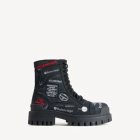 Bota de combate masculina em preto