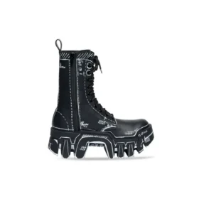 Botas com atacadores Bulldozer «Pele de bezerro com contorno preto» 672502WBEF21090