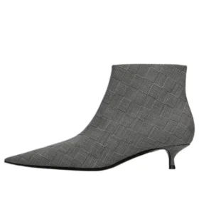 Botas de bico fino em xadrez de lã «Cinza» 579218W1SR01214