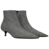Botas de bico fino em xadrez de lã «Cinza» 579218W1SR01214
