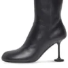 Botas de cano curto femininas de 90 mm «Couro Preto» 701937WBCR01000
