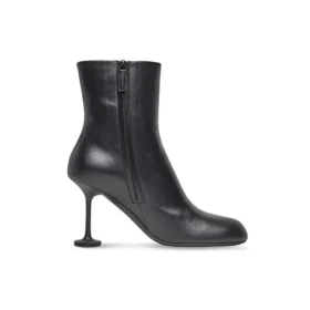 Botas de cano curto femininas de 90 mm «Couro Preto» 701937WBCR01000