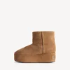 Botins de plataforma «Alaska» para mulher em castanho/branco