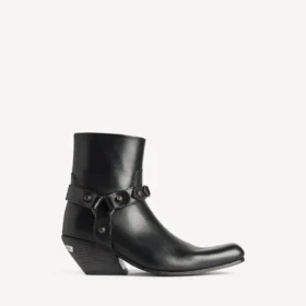 Botins Memphis para mulher com arnês em preto