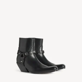 Botins Memphis para mulher com arnês em preto