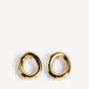 Brincos femininos Eisa Ellipse em ouro brilhante