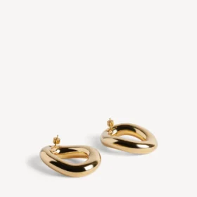 Brincos femininos Eisa Ellipse em ouro brilhante