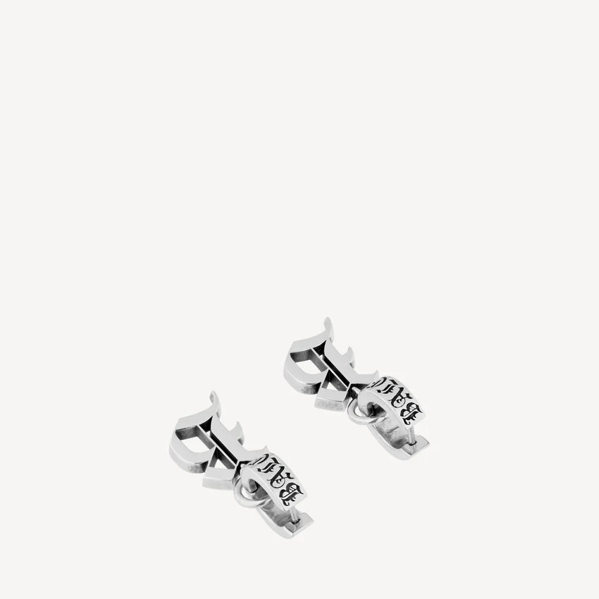 Brincos Melrose B XS para homem em prata antiga Brincos Melrose B XS para homem em prata antiga