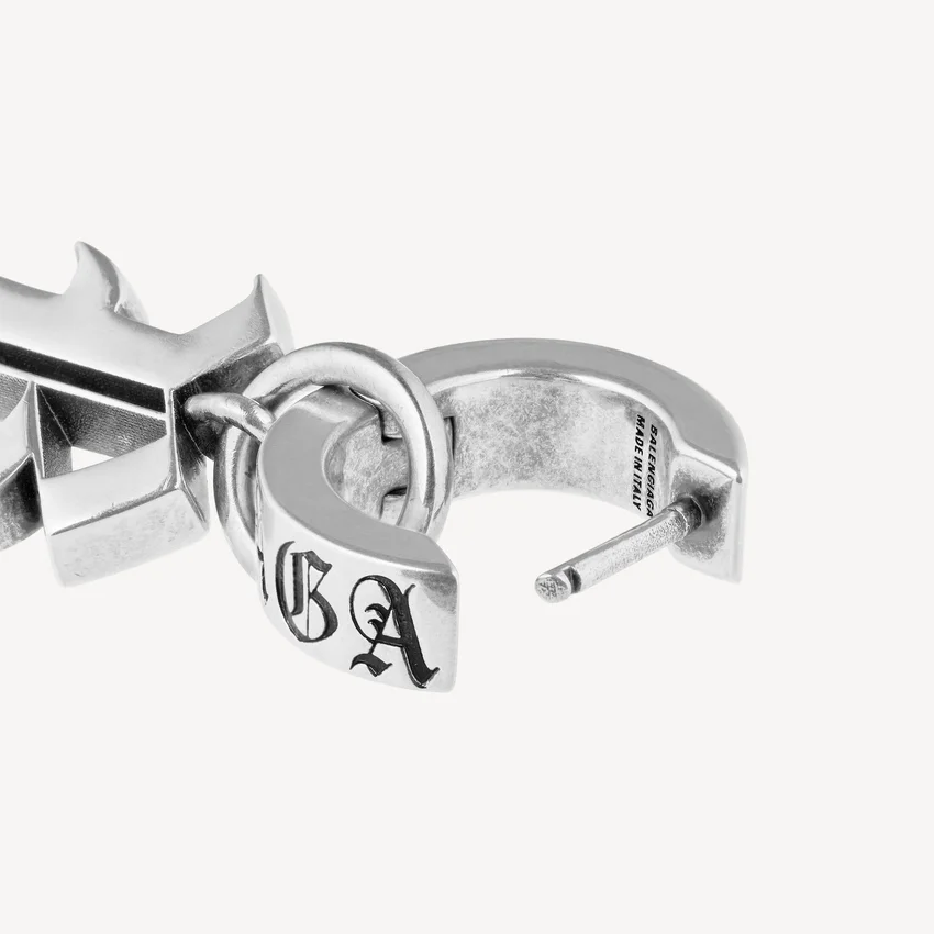 Brincos Melrose B XS para homem em prata antiga Brincos Melrose B XS para homem em prata antiga