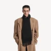 Cachecóis com franjas para homem em preto