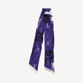 Cachecóis Twilly feminino com padrão de pincéis em azul